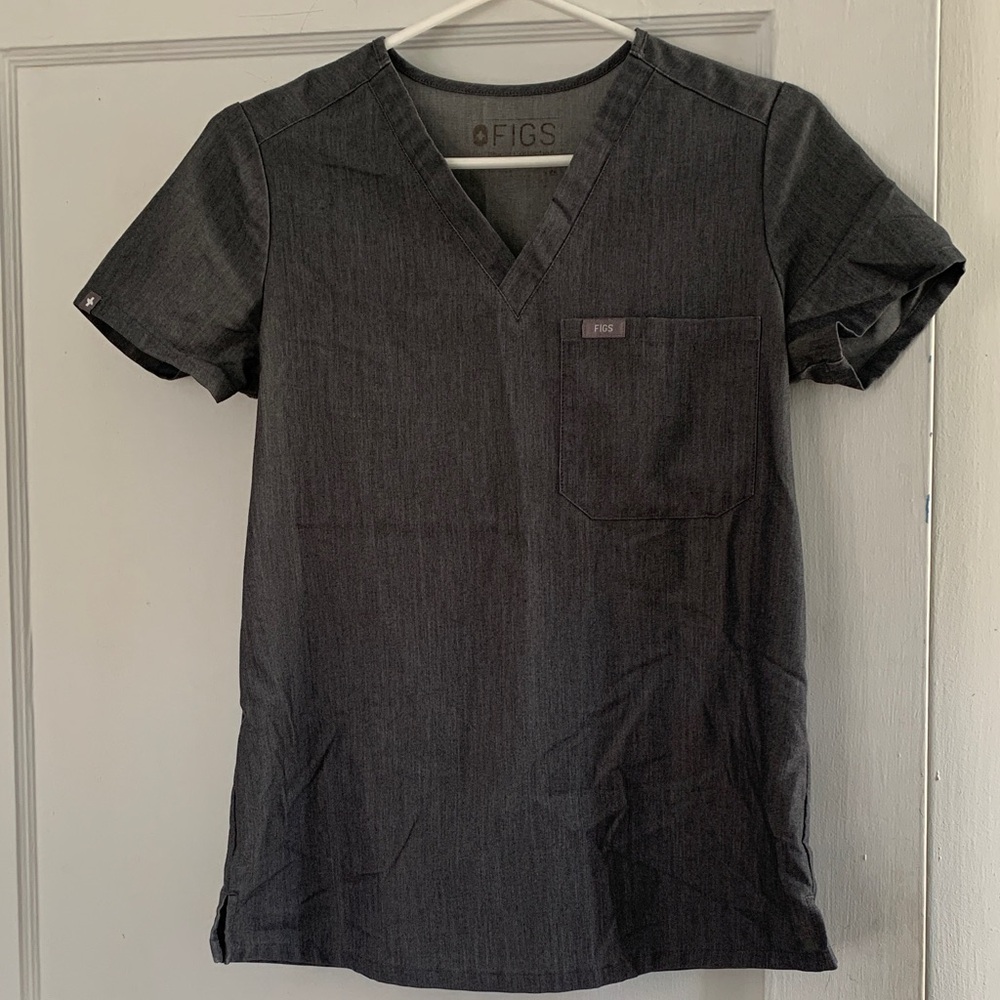 Figs Women's Heather Gray Scrub Top